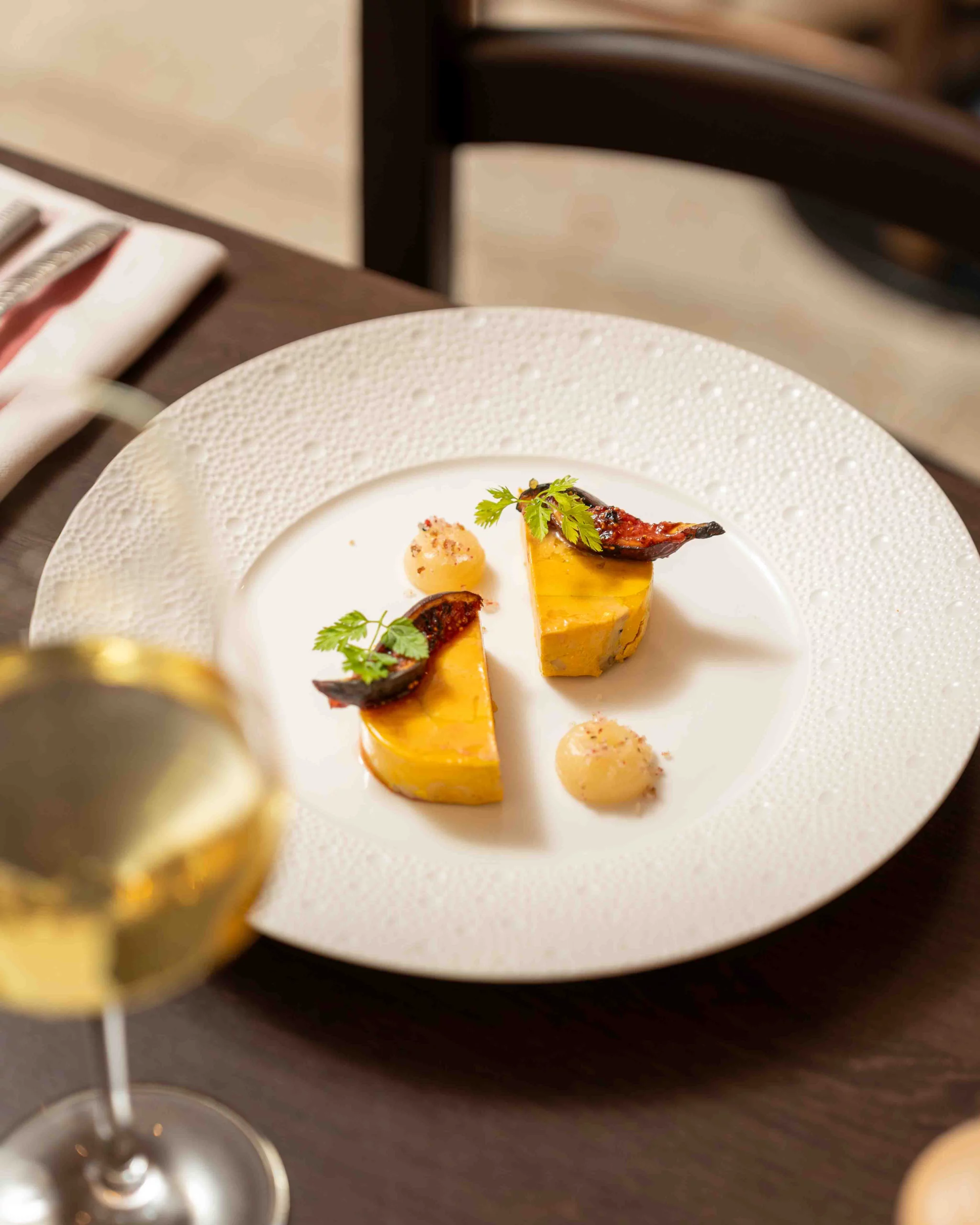 Plan zenithal foie gras aux figues